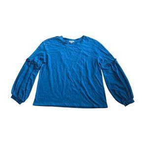 Falls Creek womens Sz S blue balloon sleeves top new